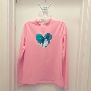 New Girls long sleeve pink sequence shirt
